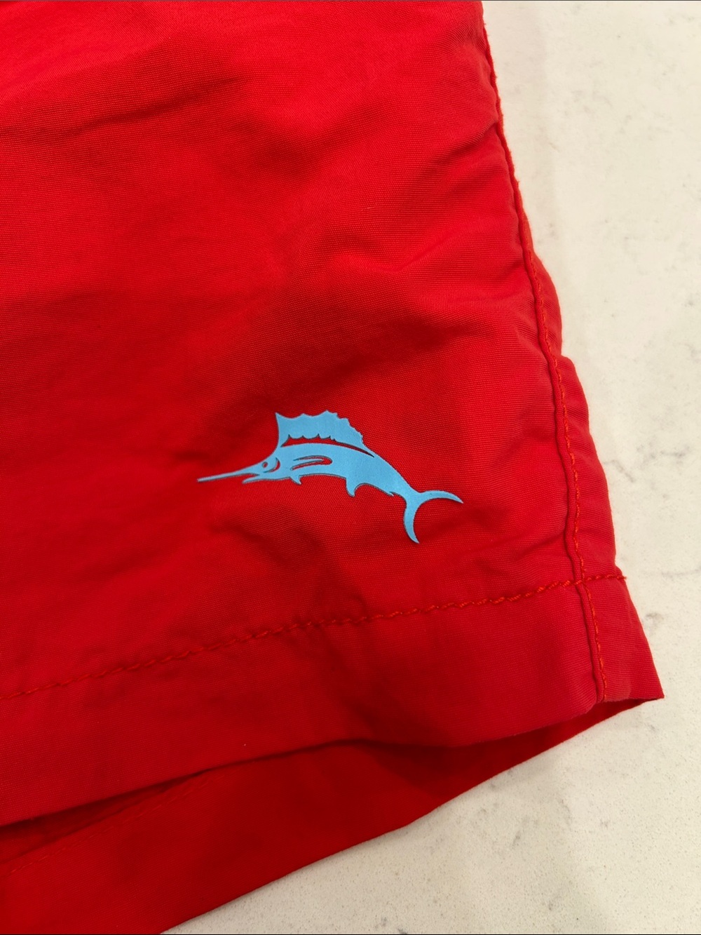 Tommy Bahama Red Men's Swim Trunks with White Drawstring - Picture 4 of 15